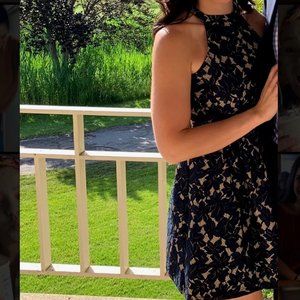 Altar'd State Navy Lace Halter Dress (M)